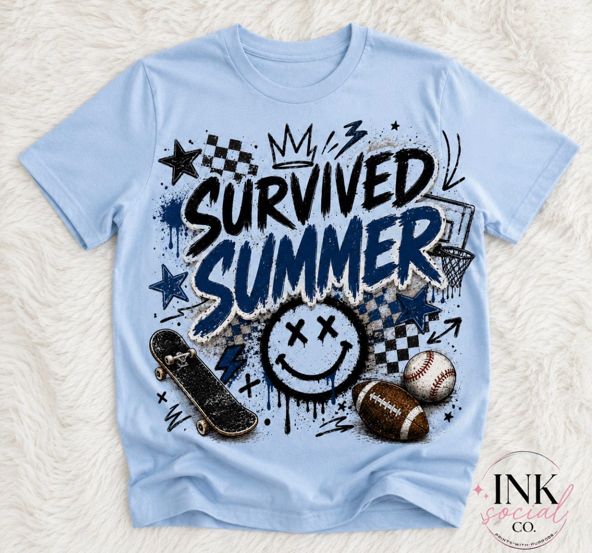 Survived Summer Sports Graphic Tee | Boys Back to School Shirt | Toddler & Youth T-Shirt
