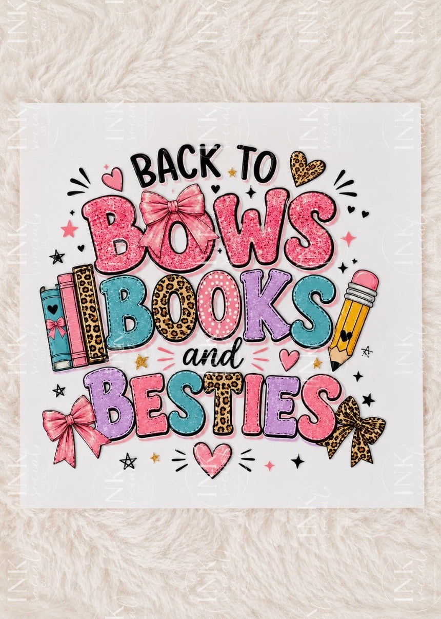 Back to Bows, Books & Besties DTF Transfer