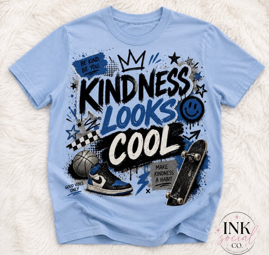 Kindness Looks Cool Graphic Tee | Boys Back to School Shirt | Toddler & Youth T-Shirt