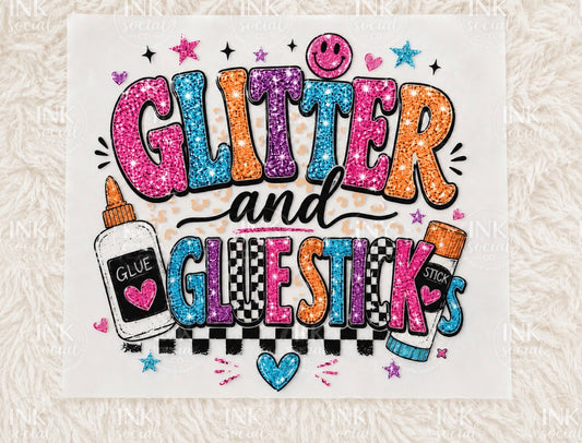 Glitter & Glue Sticks School DTF Heat Transfer