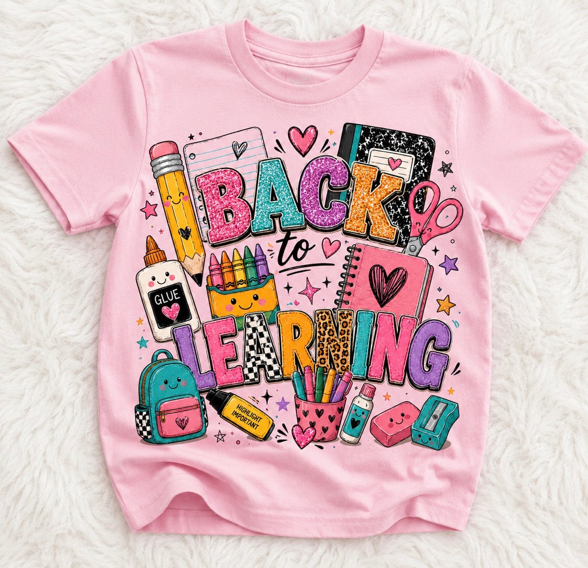 Back to Learning Graphic Tee | Cute Back to School Shirt | Toddler & Youth School T-Shirt