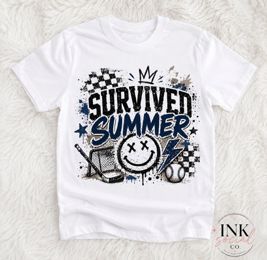 Survived Summer Kids Graphic Tee | Funny Back to School Shirt | Toddler & Youth T-Shirt