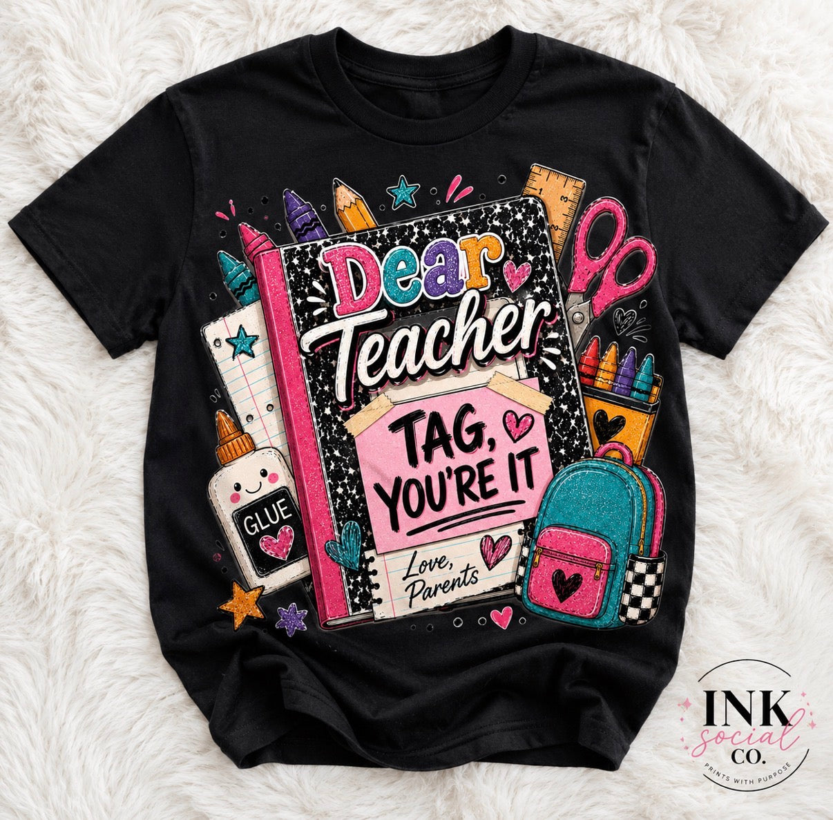 Dear Teacher, Tag You’re It Graphic Tee | Funny Teacher Shirt | Back to School Teacher Gift