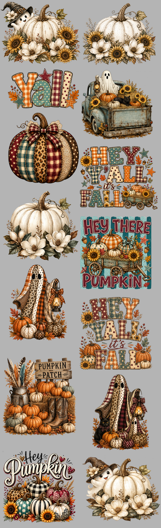Fall DTF Gang Sheet | Ready to Press Transfers | Cozy Autumn Designs
